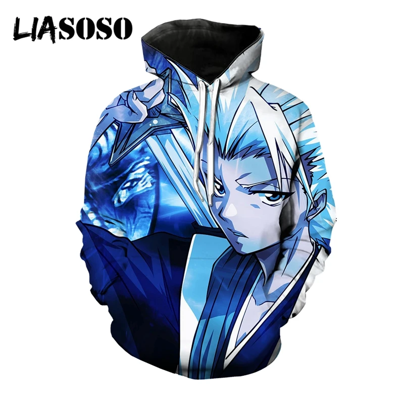 

LIASOSO 3D Print Unisex Japan Anime Bleach Streetwear Fashion Hooded Hoodies Pullover Sweatshirts Harajuku Cool Hip Hop Tops