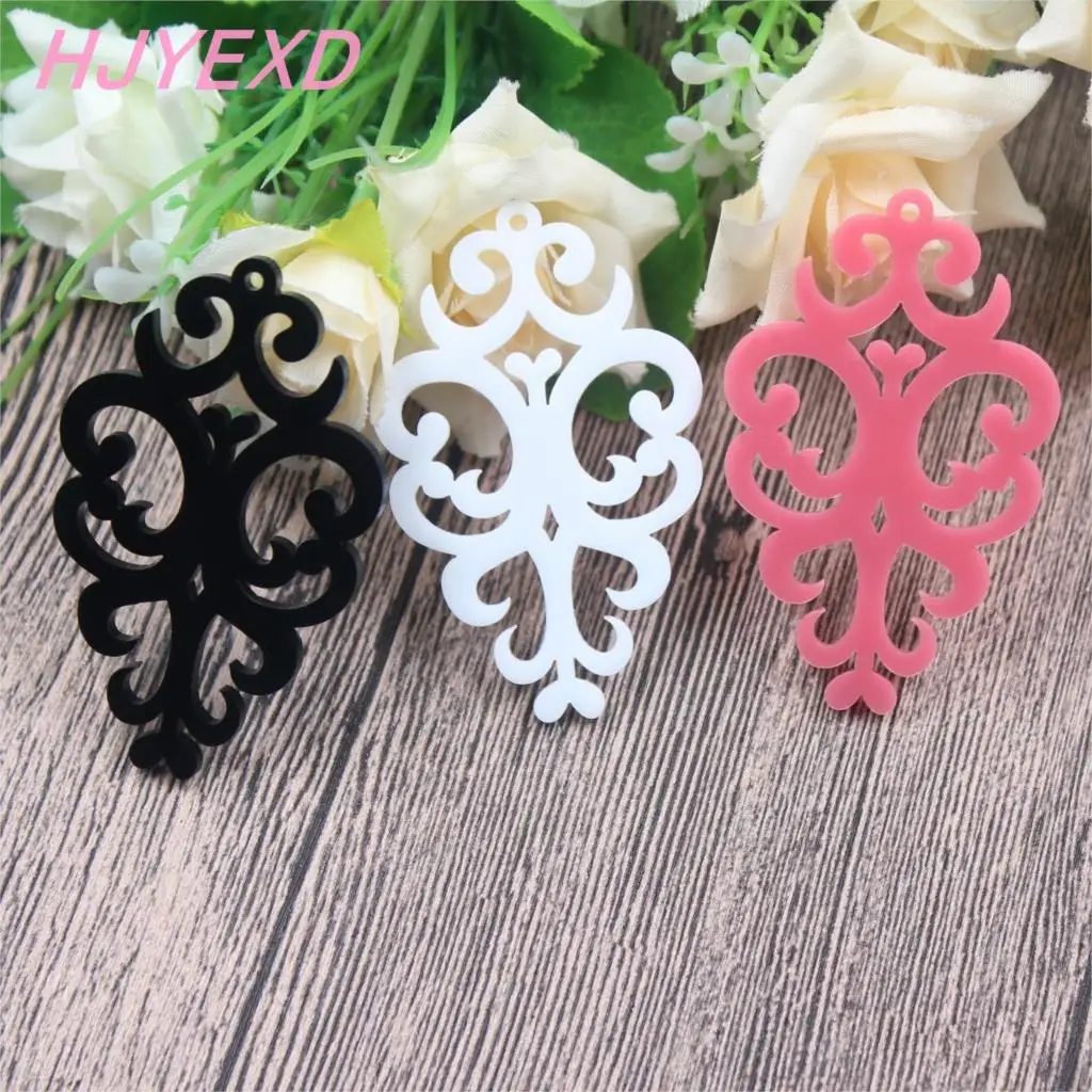 Акриловые серьги 60 мм цветочные кружевные серьги-подвески