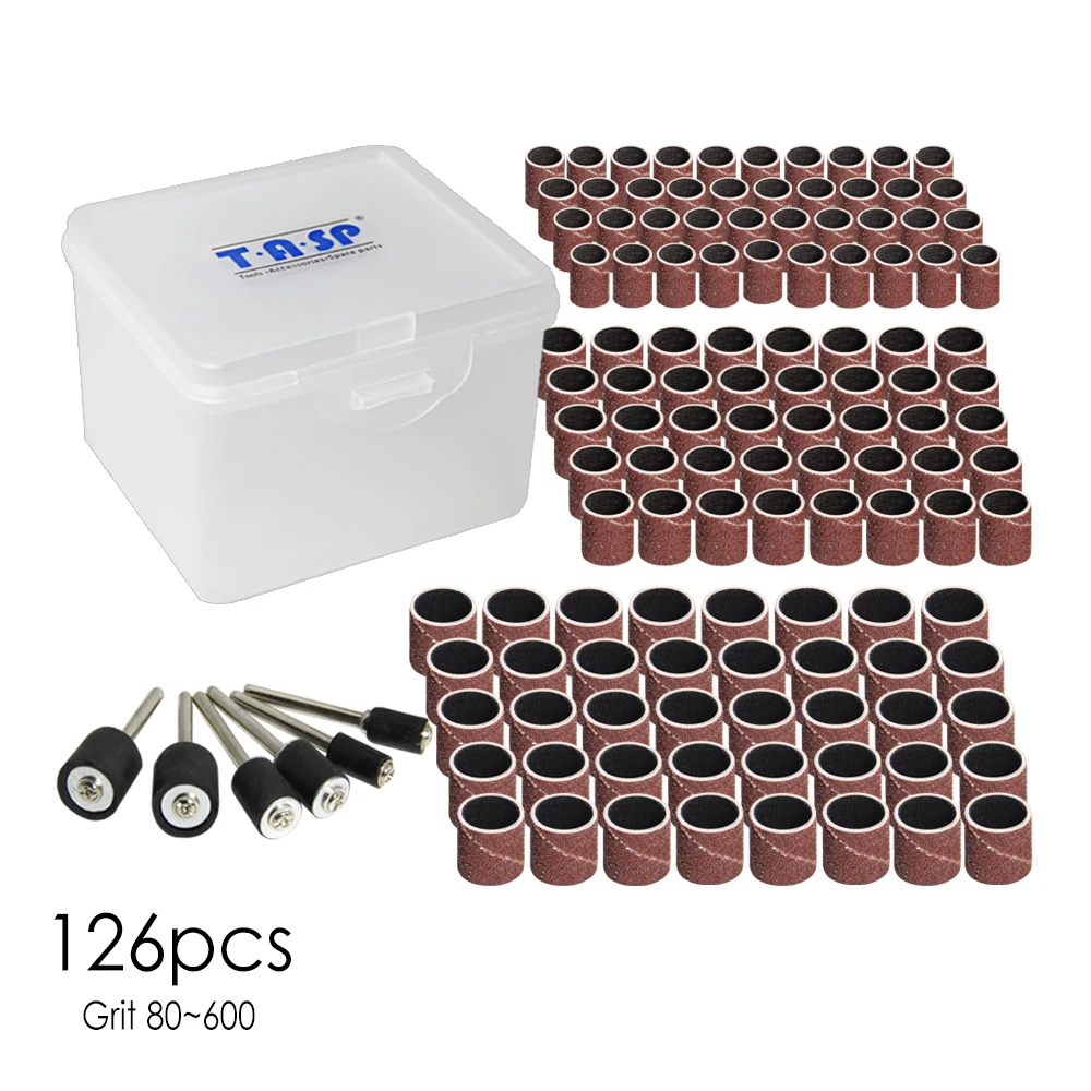 Набор абразивных насадок для ногтей 126 шт. набор втулок и барабанов абразивные