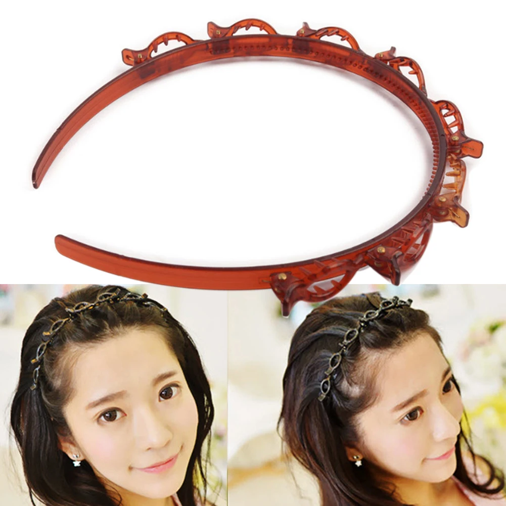 

Women Fashion Double Layer Bang Hair Clips Hairpins Hair Hoop Headband Headwear hair padded headband head bezel hair hoop band