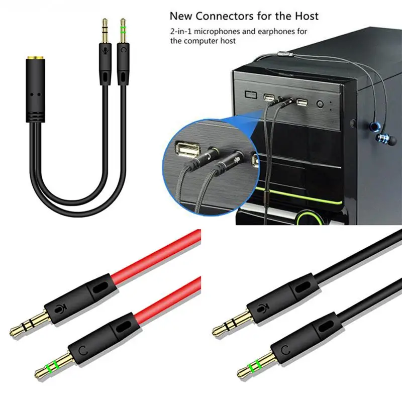 Сплиттер разъем для наушников 3 5 мм стереофонический звуковой y разветвитель до 2