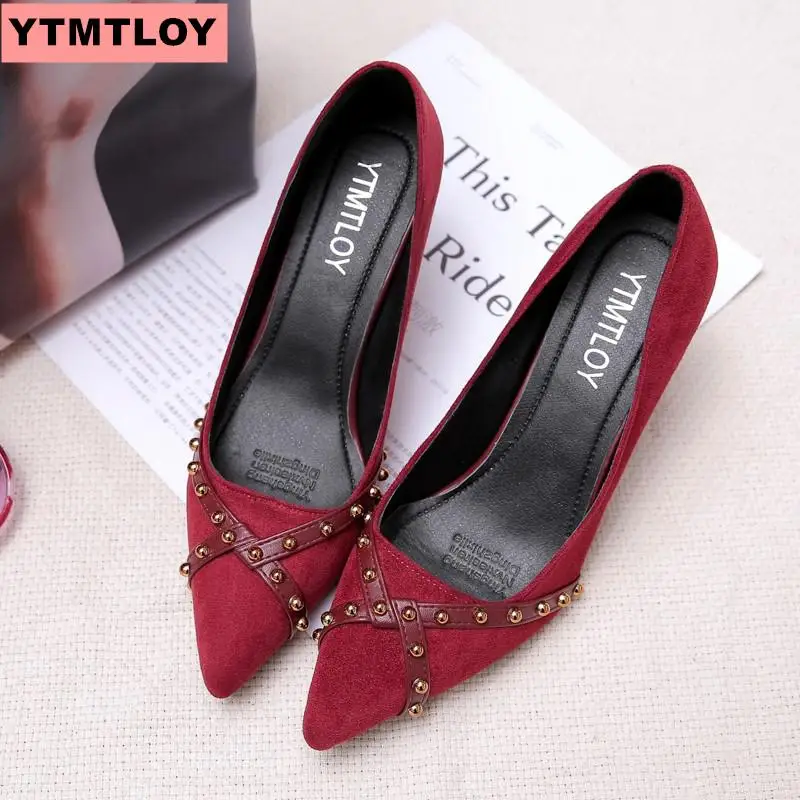 Женские тонкие туфли на высоком каблуке с острым носком в Корейском стиле Сезон