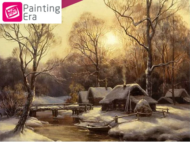 Зима 2020 дерево полная круглая Алмазная картина Снежная вышивка крестиком пейзаж