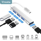 USB C-концентратор 3,0, мульти-USB-разветвитель, 4 USB-порта 3,0, 2,0, Type C, OTG зарядка мощностью для Lenovo, Xiaomi, Macbook Pro, Samsung, ПК, Hab, USB 3,0