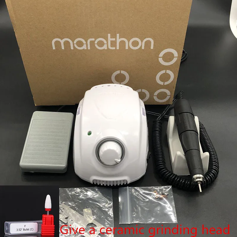 Черный MARATHON-Champion 3 102L ручка 35000 об/мин Электрическая дрель для ногтей сильный 210 микро мотор шлифовальный станок для ногтей Инструменты - Цвет: Черный