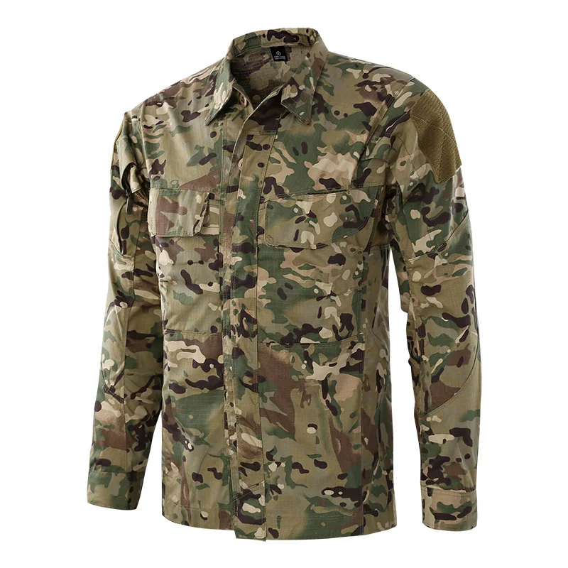 Army Fans Military Training Quick Dry Camouflage Tactical Uniform Tops Men Outdoor Hunting CS Shooting Riding Breathable Shirt