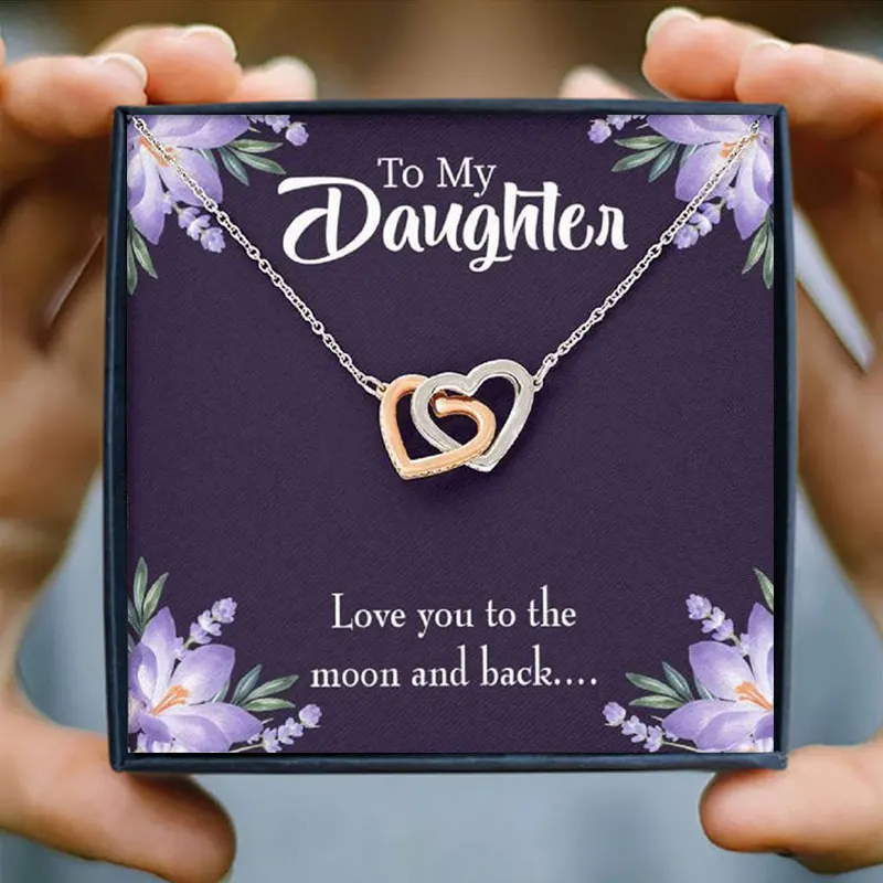 

Ожерелье с подвеской в виде сердца с надписью «Love You To the Moon» и «Back»