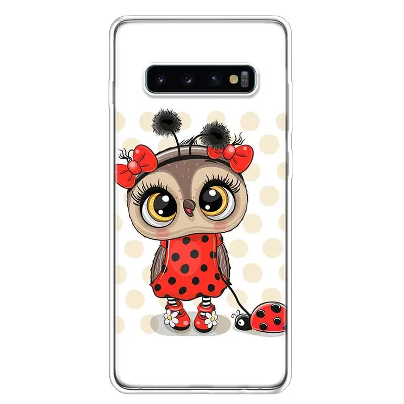 Baby Cute Owl Lover Cartoon Candy Phone Case For Galaxy A71 A51 5G A41 A31 A21S A11 A01 A70 A50 A40 A30 A14 A20E A10 Samsung A9