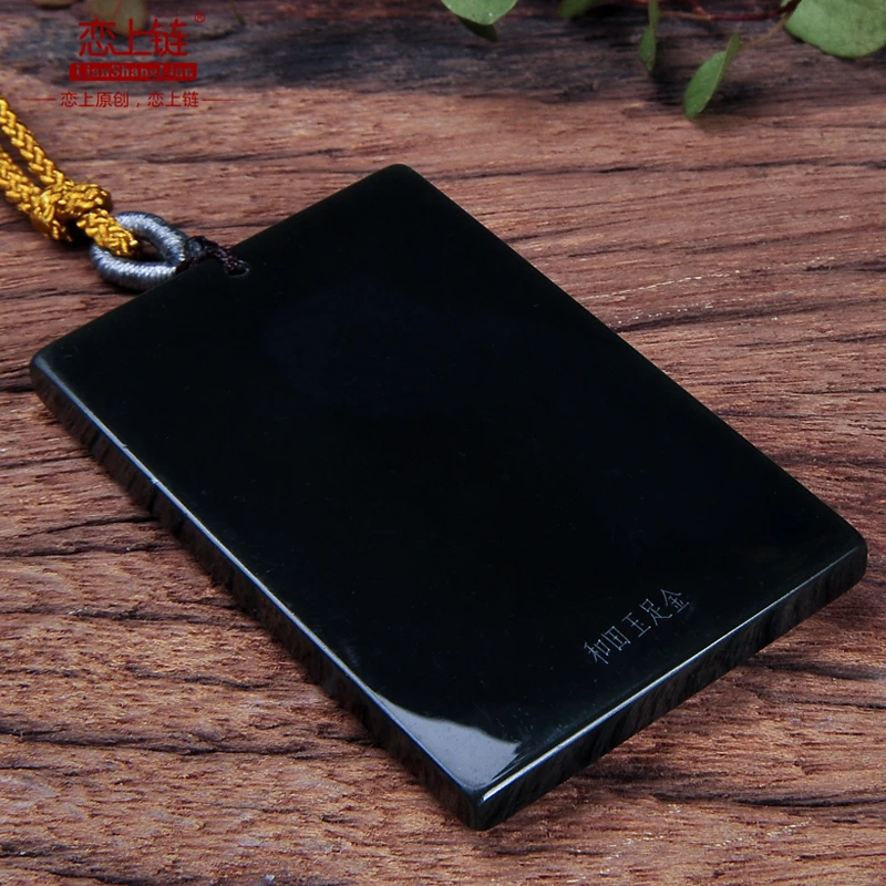 

Real handcarved black jade pendant inlaid 999 gold dragon phoenix pendants jadeite jade jewelry jade necklace women for lovers