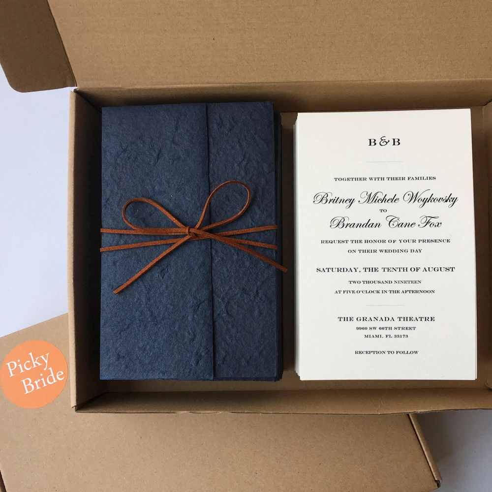 Приглашение на свадьбу темно синего цвета 30 шт. винтажные приглашения уникальную