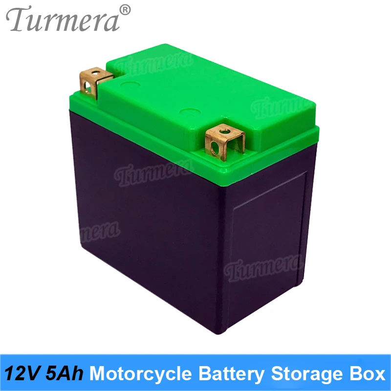 Turmera 12V 5Ah 6Ah Motorcycle Battery Storage Battery Box Can Hold 10Piece 18650 Li-ion Battery or 5Piece 32700 Lifepo4 Battery