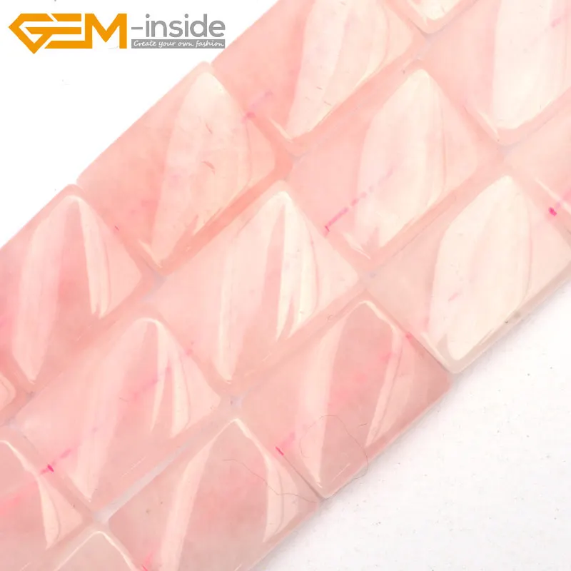 

Natural Twist Twisted Rectangle Beads For Jewelry Making strand 15 inch 15x20mm Necklace making DIy Pink Quartzs Red Jaspers