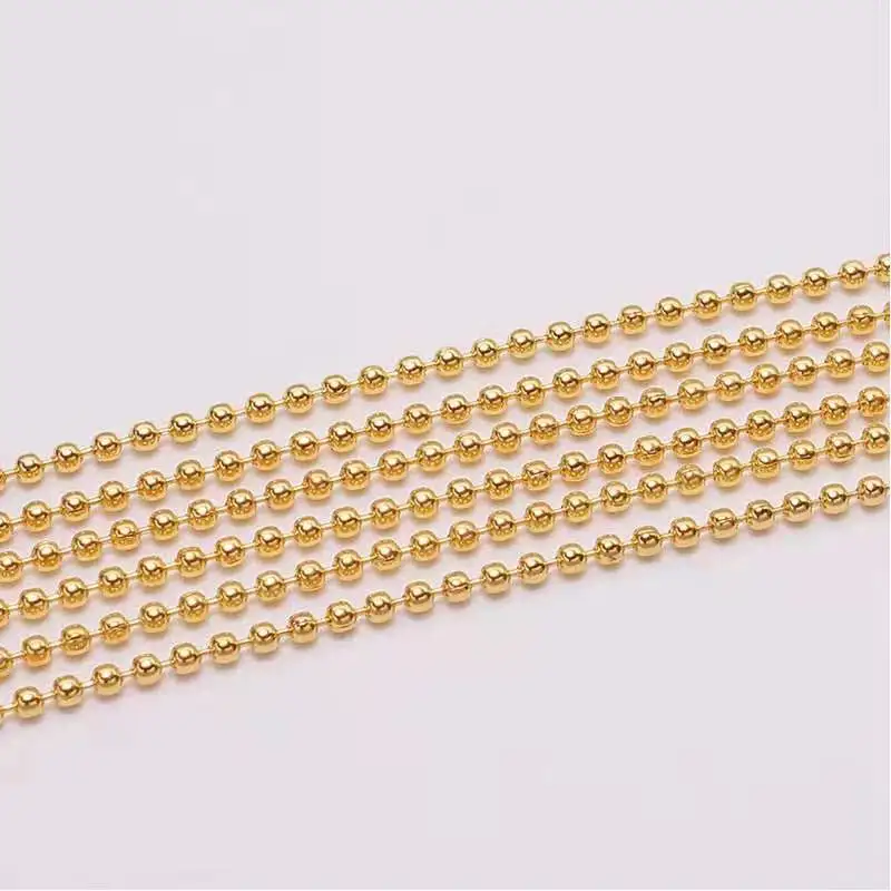 

5 Meter Copper Beads Necklaces Diy Jewelry Pure Metal Iron Drop Round Chain Sweater Accessories Wholesale