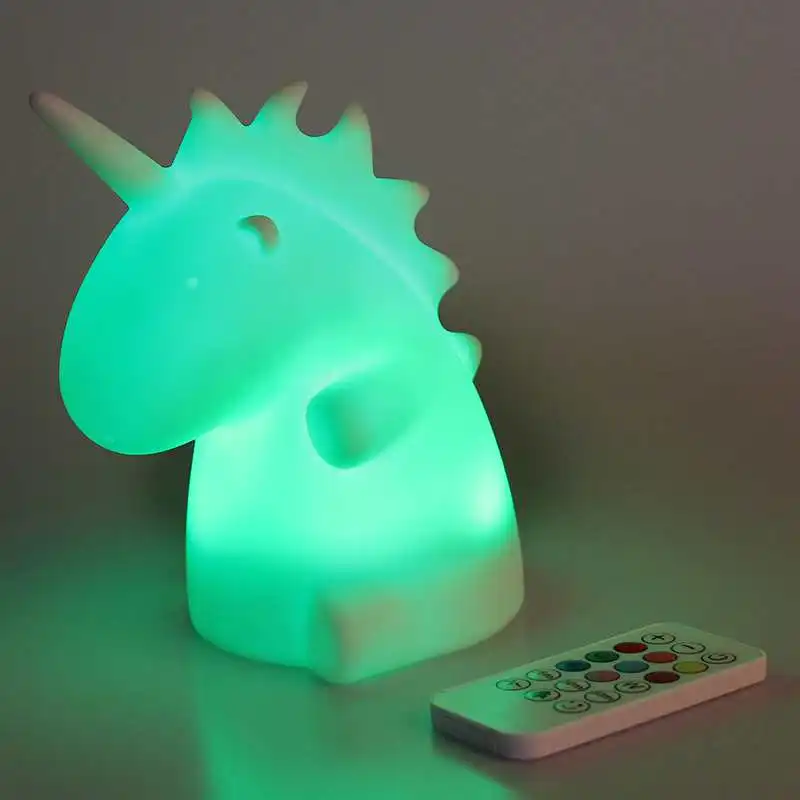 Цветной СВЕТОДИОДНЫЙ ночник в виде единорога для детской комнаты маленькая