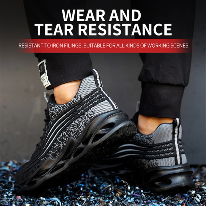 

Steel Toe Safety Shoes Men Women Breathable Mesh Industrial & Construction Puncture Proof Work Boots Shoes Protective Footwear