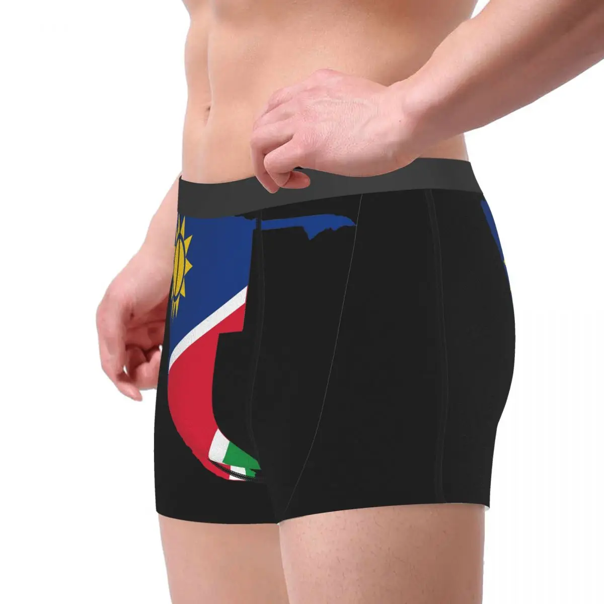 Flag Map Of Namibia Men's Boxer Briefs R301 Graphic elastic pants for men