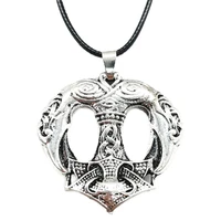 odin raven thor hammer mjolnir amulet talisman jewelry viking necklace charms men pagan pendant