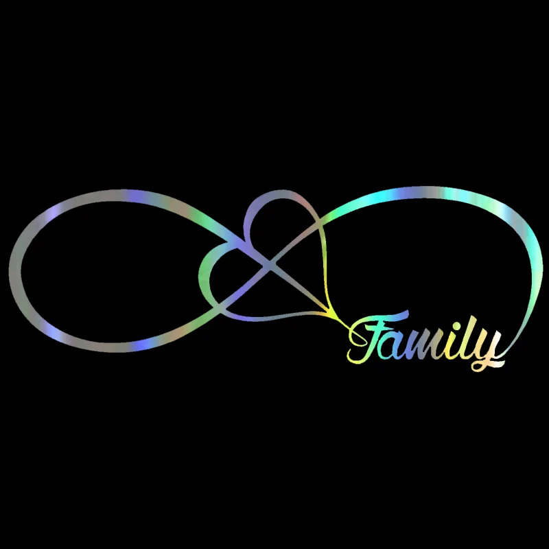 

dawasaru family Love Heart Forever Symbol Laser car stickers personalized decals Fuel tank Window auto accessories PVC,20cm*7cm