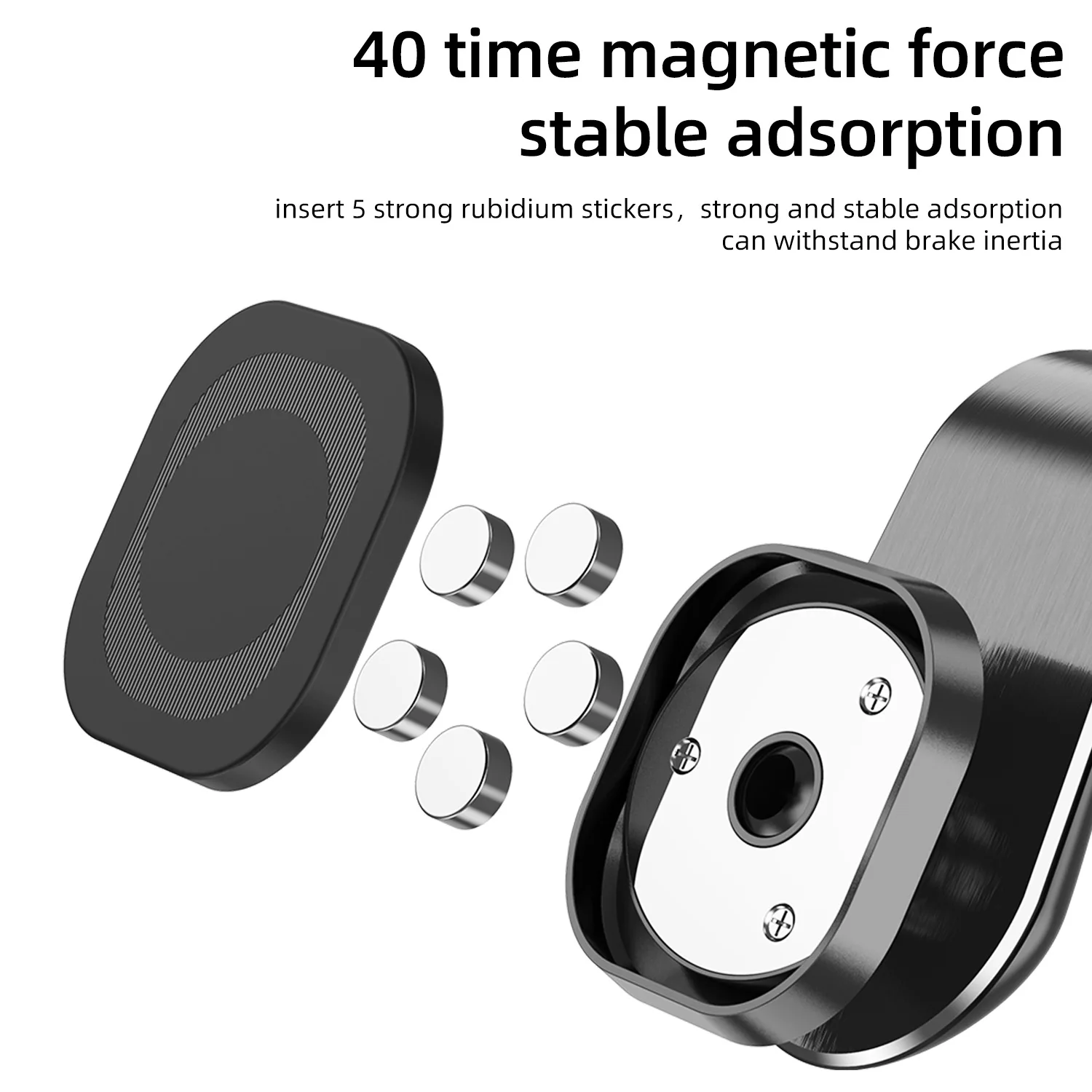 Магнитный автомобильный держатель для телефона Rock iPhone Samsung Xiaomi 360 Автомобильный