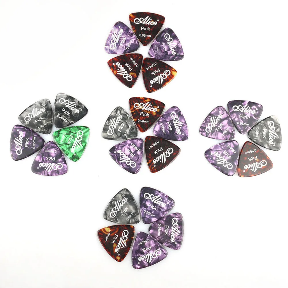 15 stücke alice zelluloid dreieck gitarre picks plektren vermittler 046 071 096 dicke für akustische elektrische gitarre zubehör fre