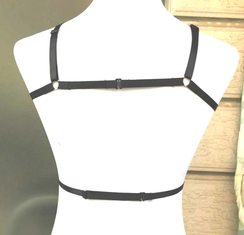 

2017 fashion Pentagram bondage harness elastic harajuku pole dance lingerie sexy summer Pentagram body black harness garter