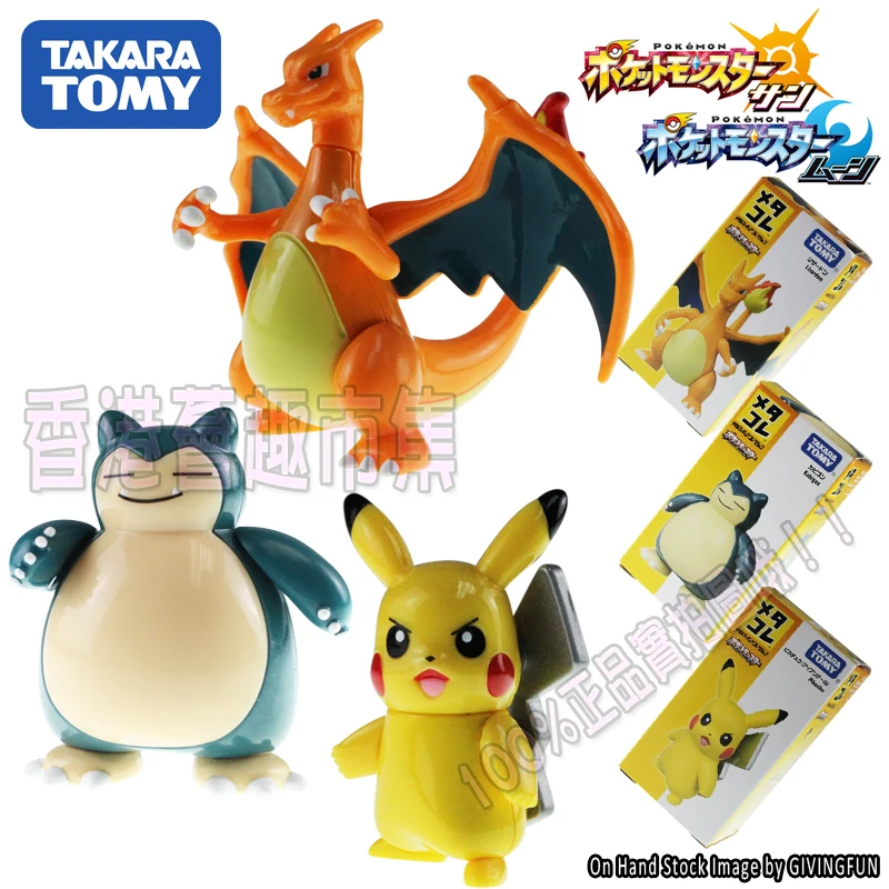 TAKARA TOMY Покемон Металл Пикачу Snorlax Чаризард Аниме фигурки Модель игрушки для детей