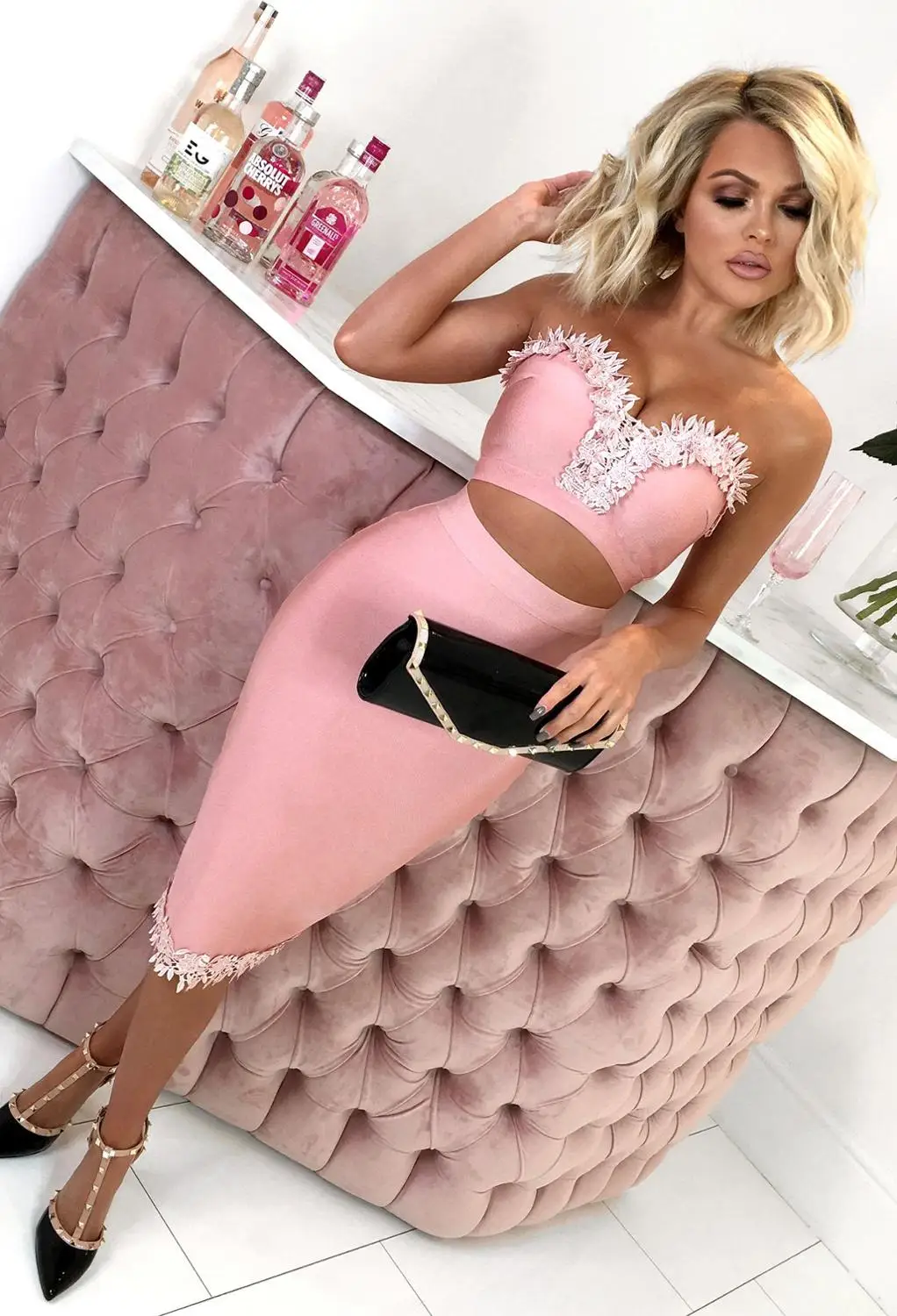 Летнее сексуальное Бандажное платье 2019 Новое поступление Горячая без бретелек