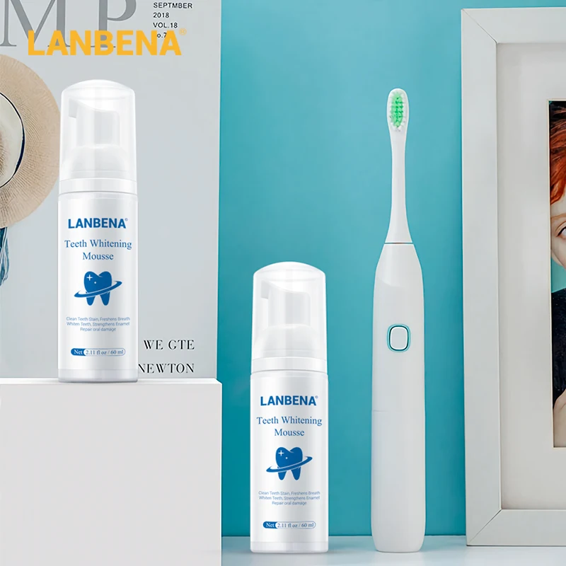 LANBENA New Teeth Whitening Mousse Toothpaste Dental Oral Hygiene Remove Stains Plaque Cleaning Tooth White Tool 60ml | Красота и
