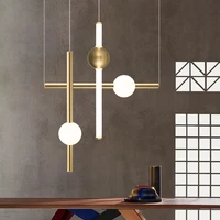 Modern Gold LED Pendent Lights Hanging Lamp Geometric Metal Frame Penden Lamp Suitable For Creative Light Above Table Bedroom