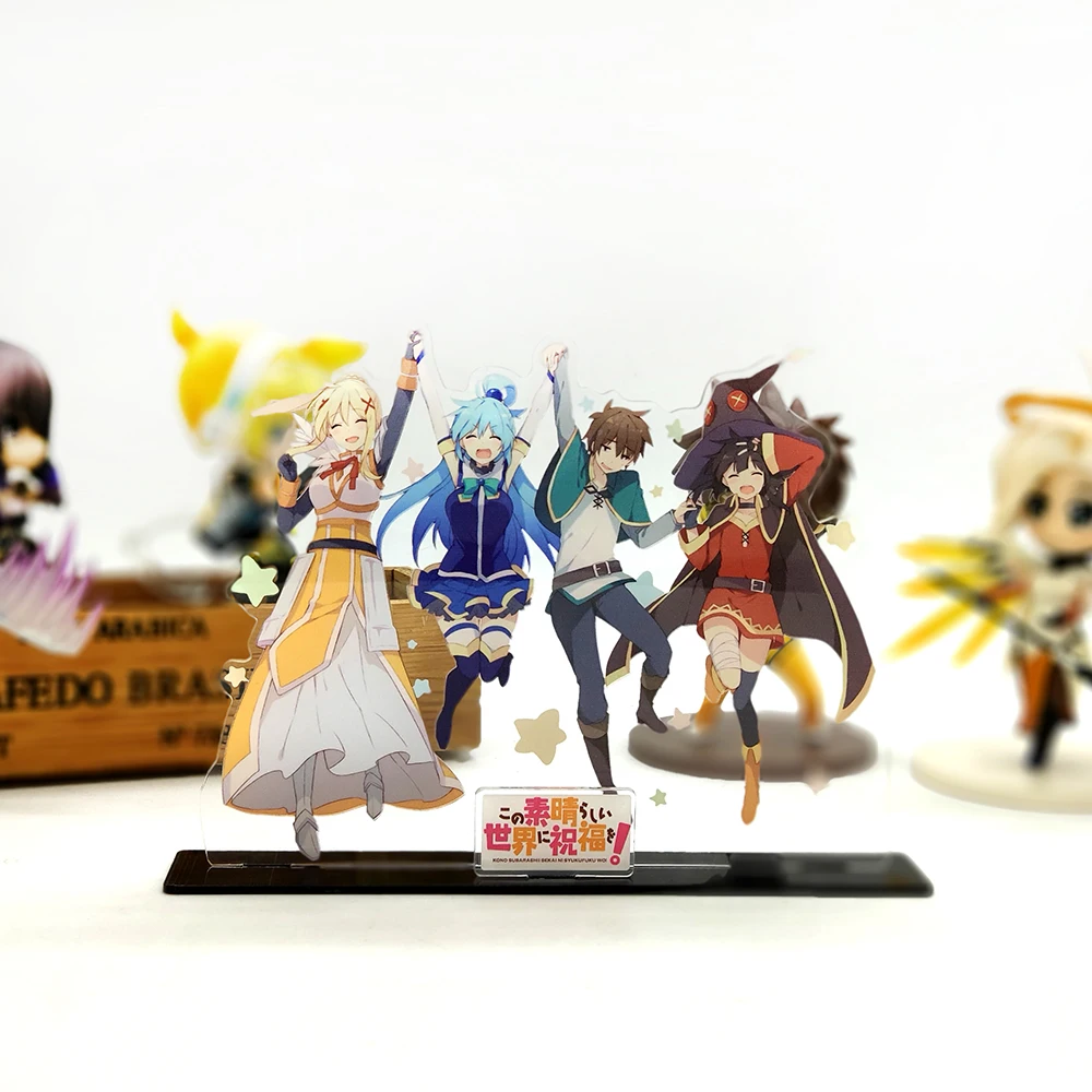 

KonoSuba Subarashii Aqua Darkness Megumin Sato Kazuma acrylic stand figure model plate holder cake topper anime