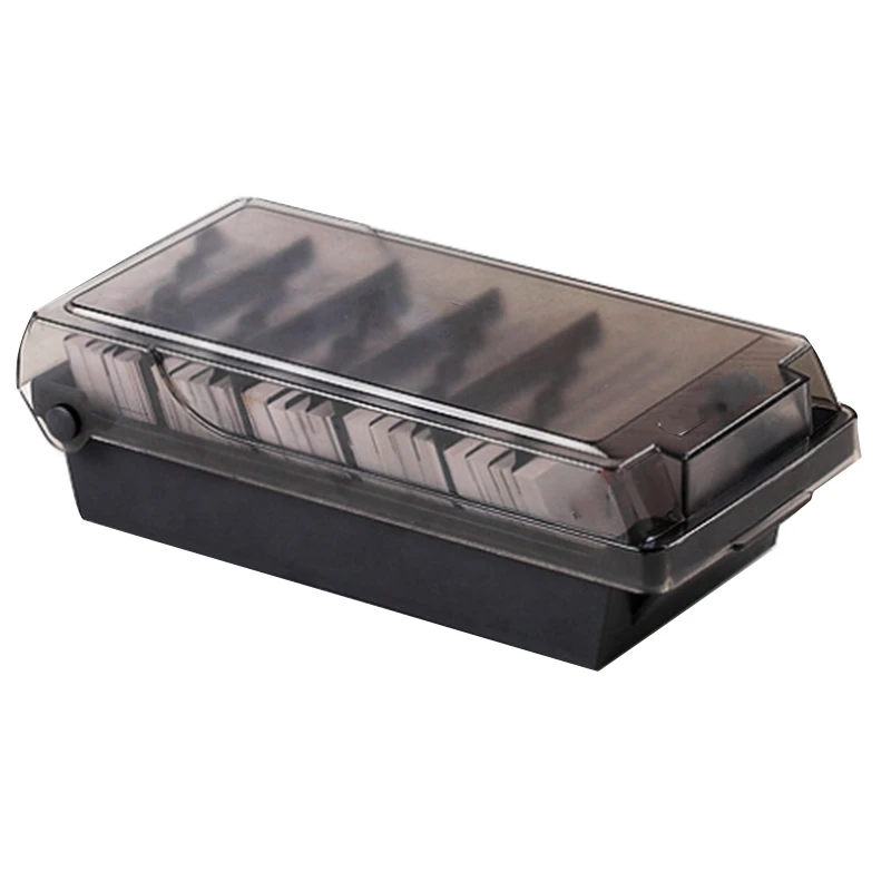 

Plastic Business Card Holder Box for Desk Cards Organizer File Index Card Storage Case