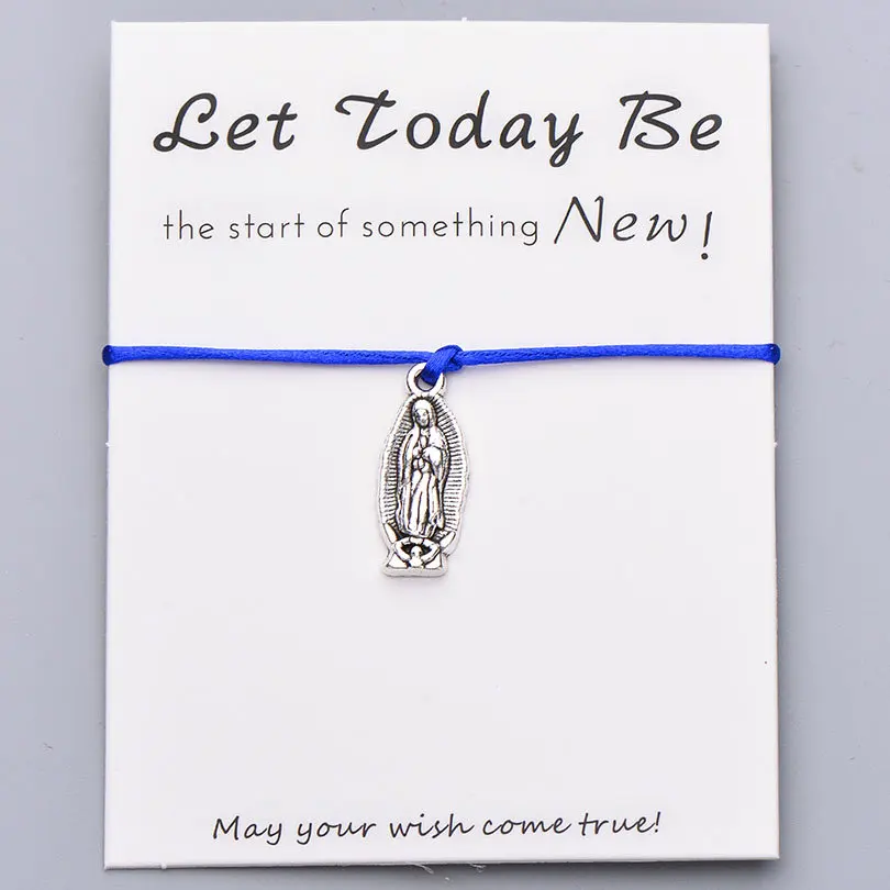sapphire Pipitree Lucky Wish Virgin браслет Mary Let Today Be New Start красные браслеты с подвесками для женщин, мужчин, девочек, ювелирный подарок - Окраска металла: sapphire