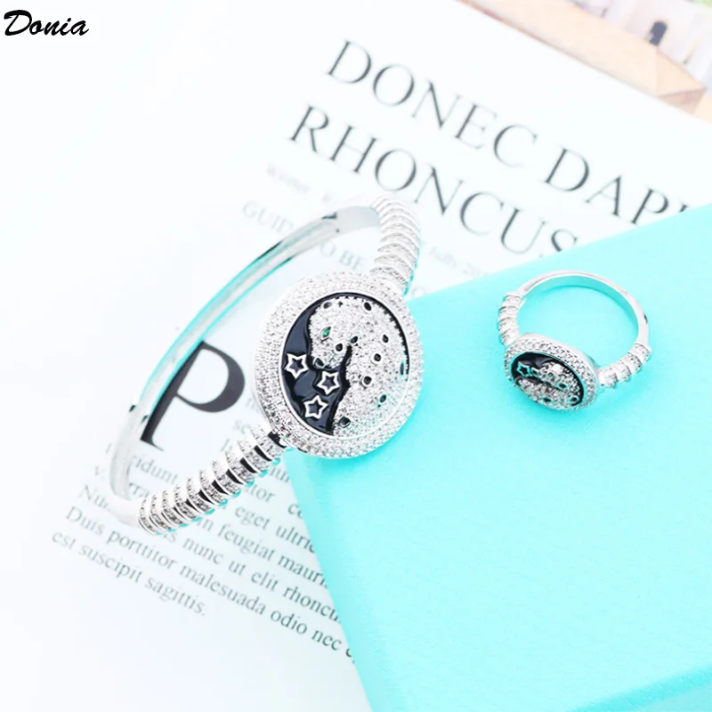 

Donia Jewelry Fashion luxury leopard night star bracelet micro-inlaid AAA zircon enamel bracelet girls jewelry