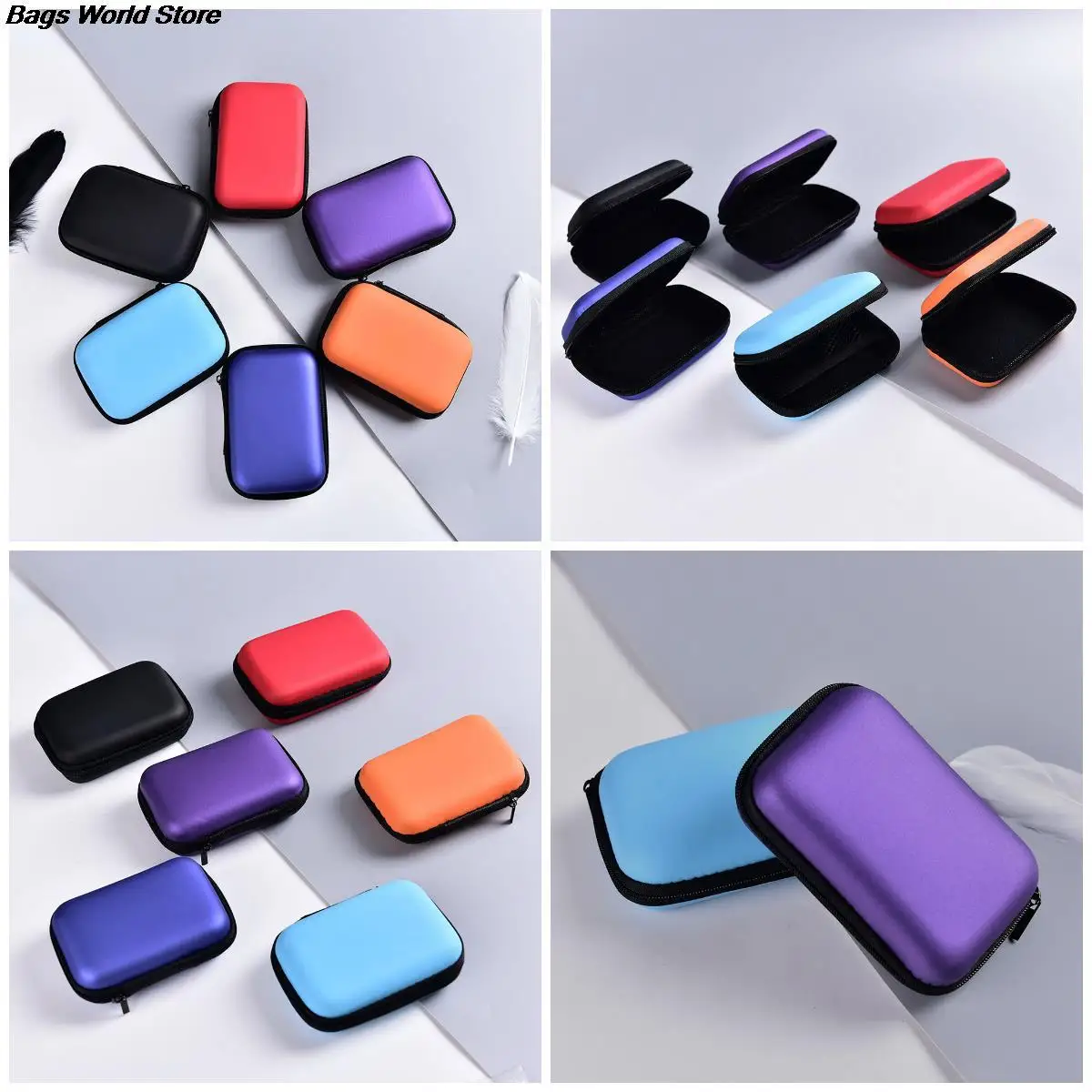 

1pcs Earphone Bags Multi Function Hard Case Zipper Coin Bag For Men Women New Style Solid Eva Coin Purse Wallet