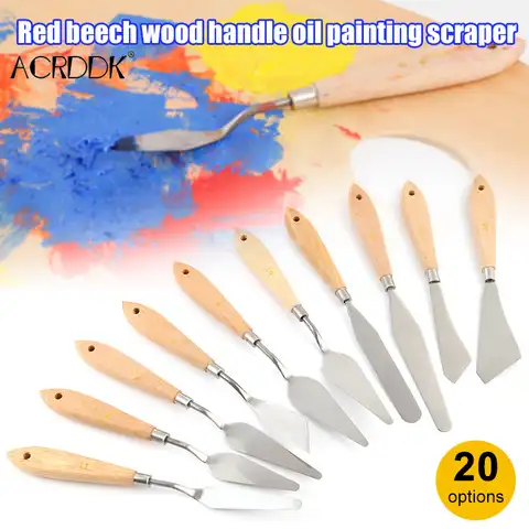 Мастихин для рисования, нержавеющая сталь, шпатель, мастихин, масляная краска, металлические ножи, деревянная ручка FL