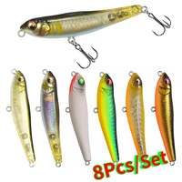8pcsset 70mm 7g pencil lures japan fishing lure bass bait crank pesca pike trout poppers fish isca artificial whopper plopper