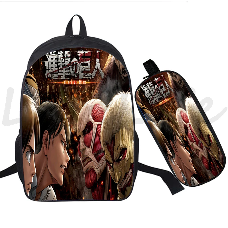 Рюкзак с героями аниме атака титана школьный ранец для учеников сумка на молнии