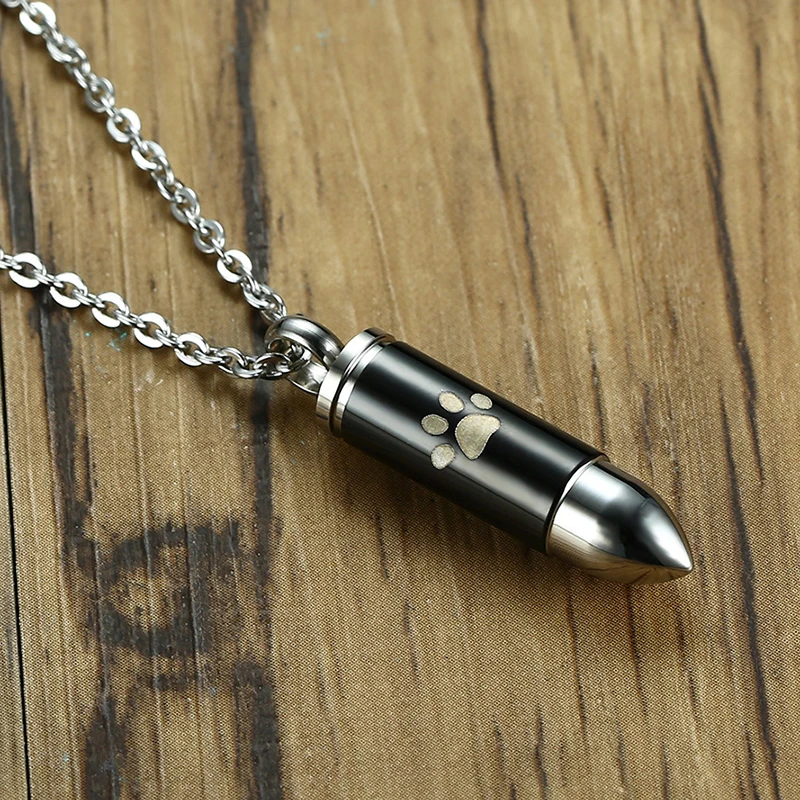 Собачья лапа печатает спасательные таблетки ожерелье с кремационной урной