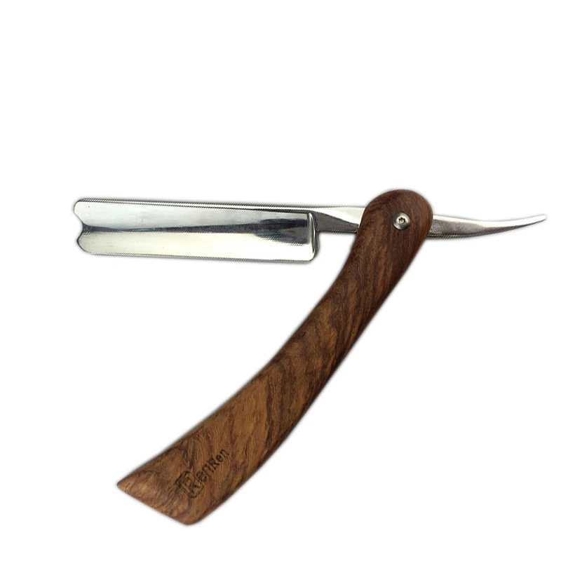 Прямые бритвенные бритвы 440C Классические с ручкой из розового дерева футляром