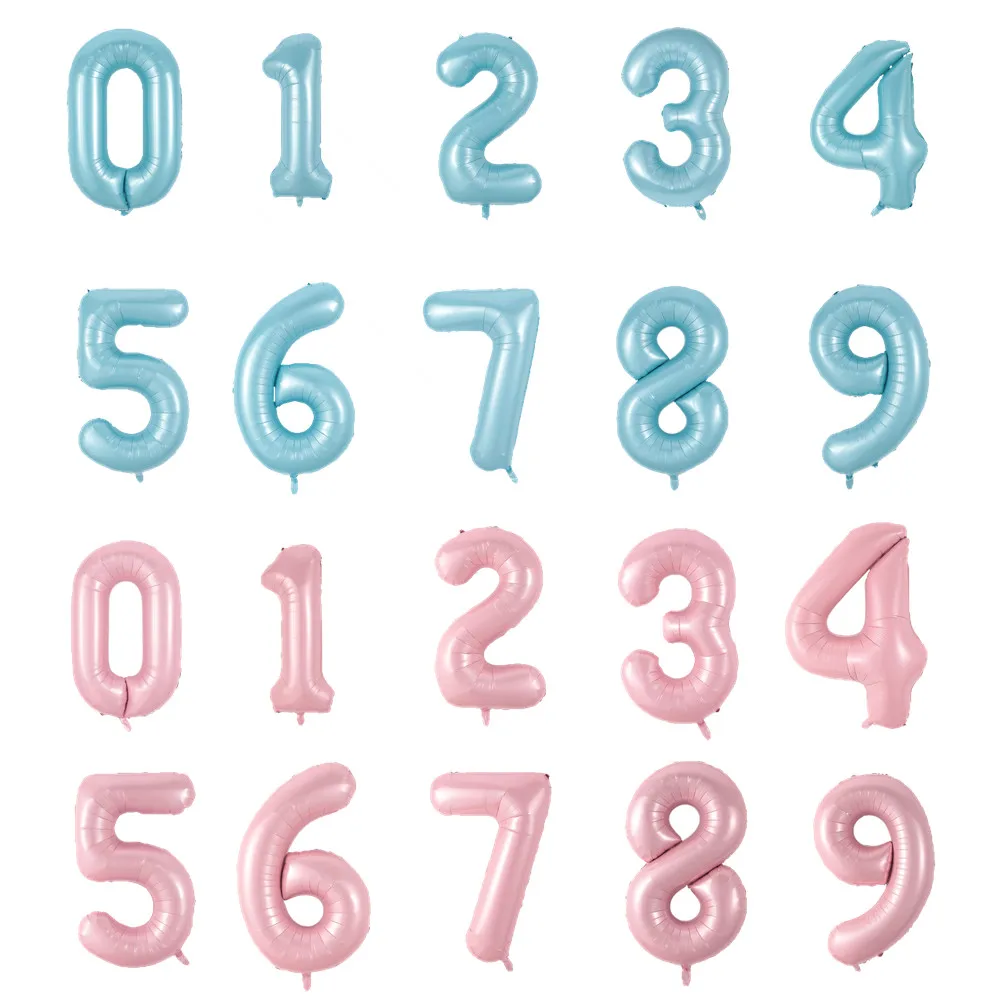 

40inch Macaron Pearly Blue Pink Foil Number Balloon 1 2 3 4 5 6 7 8 Birthday Party Baby Shower Wedding Decoration Festival Balls