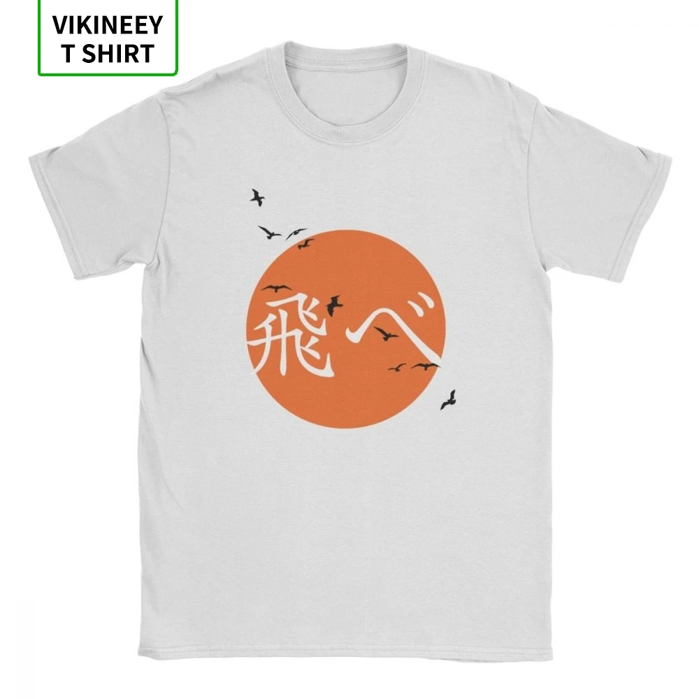Футболка Haikyuu Karasuno Fly Мужская смешная тенниска из 100% хлопка с принтом аниме Oya