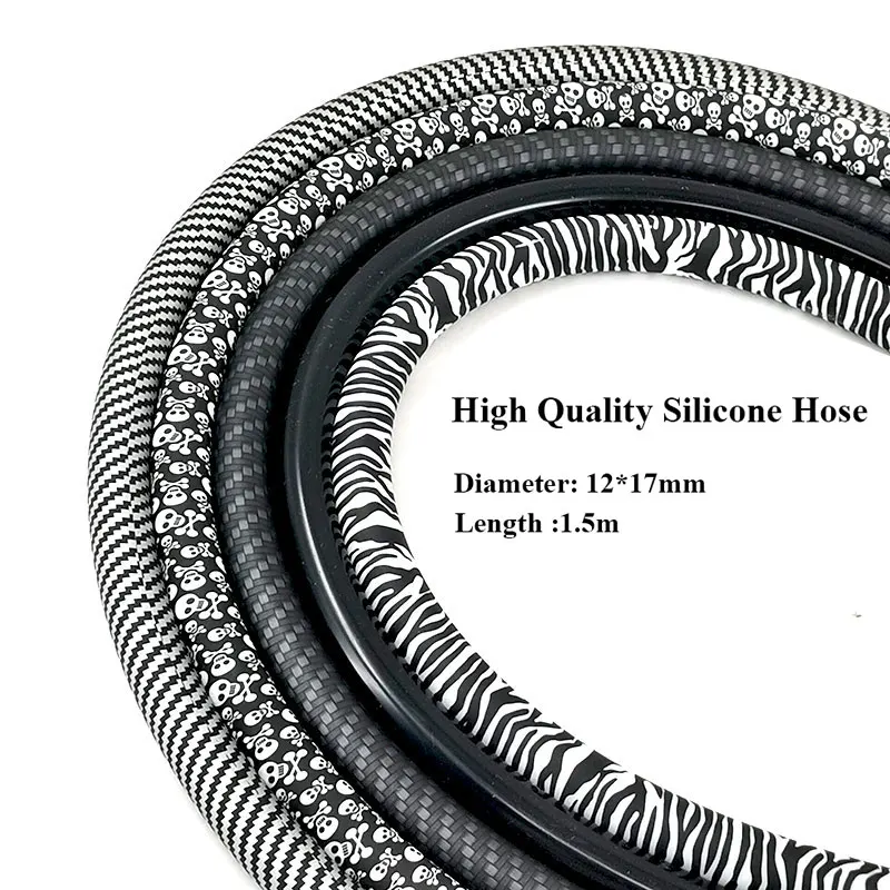 Hookah Hose Washable silicone hookah hose, aluminum handle, mouth tip, silicone, cigarette holder, anti-kink spring, better hook enlarge
