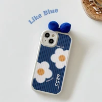 embroidered flower knitted fall proof shell for iphone 13pro max 11 pro xsmax 12pro max lovely lady style with bow phone case