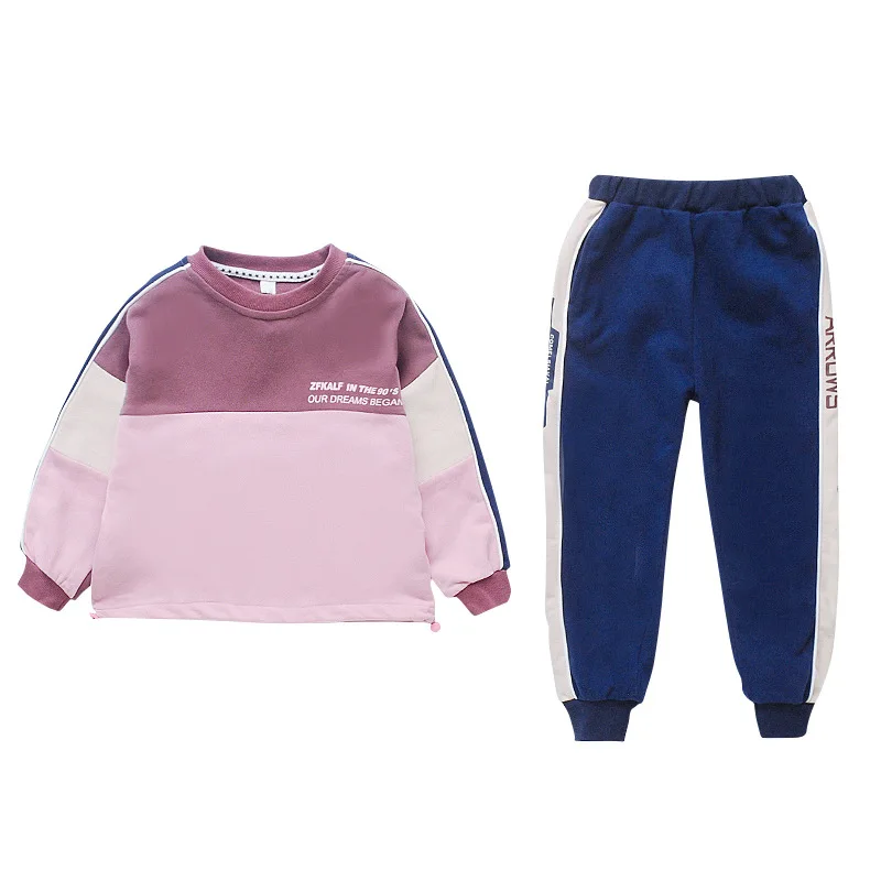 

2021 Loose Spring Summer Children's Clothes Set Baby Girls Sweatshirts + Pants 2pcs/Set Kids Costume Teenage Girl Clothing High