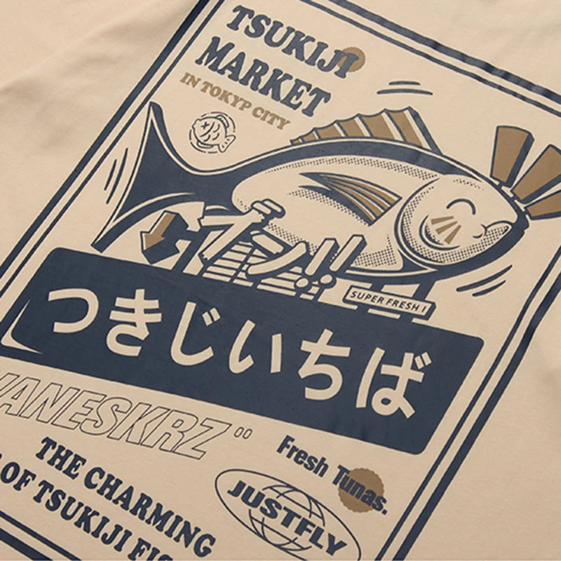 2022 HISTREX Cartoon Japanese Sushi Cuisine Men TShirt High Quality Tshirt Harajuku Funny Hip Hop Summer Drop Shipp Man | Мужская одежда