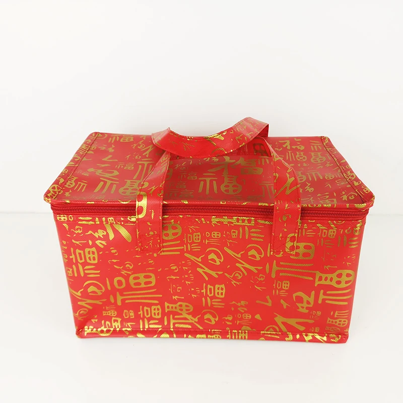 Китайские Красные Изолированные сумки кулеры для пикника пиццы Ланч бокс