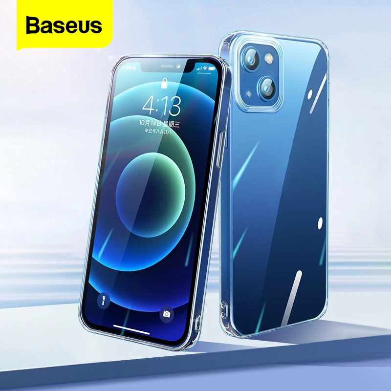 

Прозрачный чехол Baseus для телефона iPhone 13 Pro Max, прозрачная Противоударная Мягкая силиконовая задняя крышка из ТПУ для iPhone 2021, новый чехол