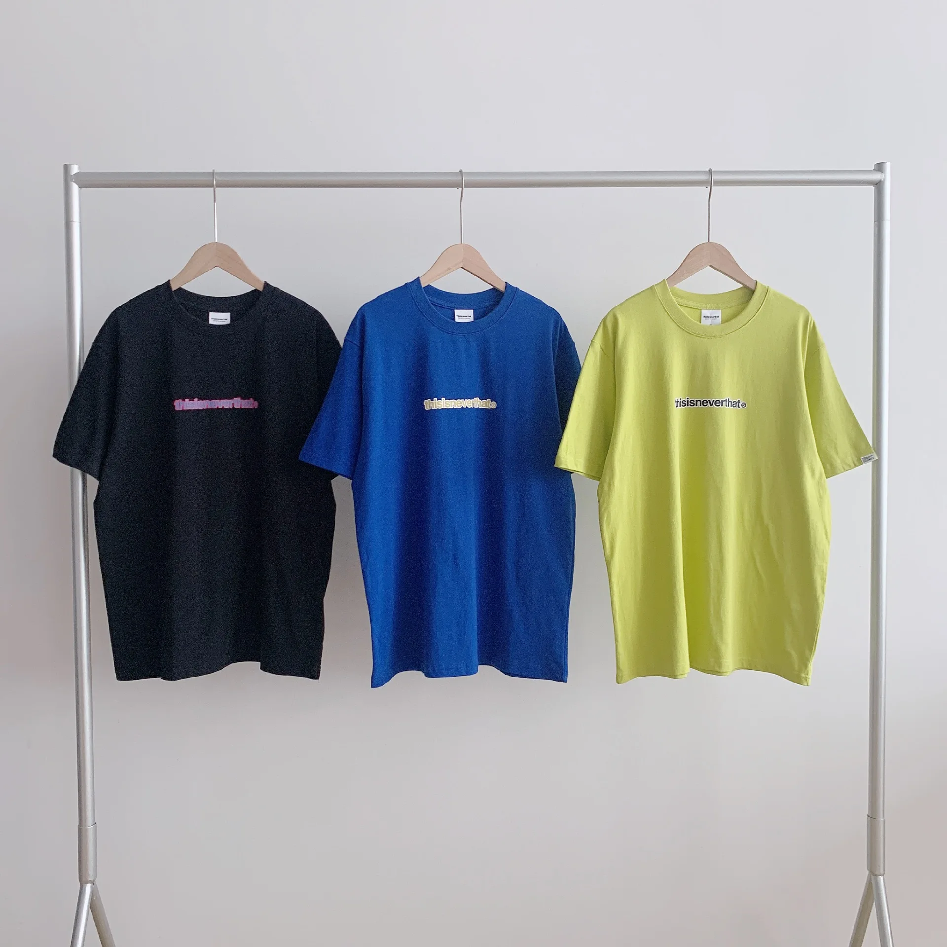 

2021 Summer Women Thisisneverthat Couple Short-sleeved T-shirt Hit Color Short-sleeved