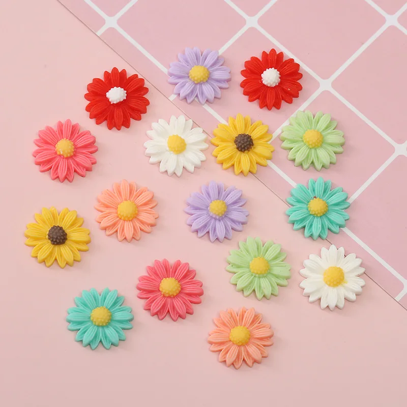 

20PCS 22mm Daisy Flower Flatback Resin Cabochons Scrapbook Craft DIY Embellishments Phone Decor Headwear Accessories