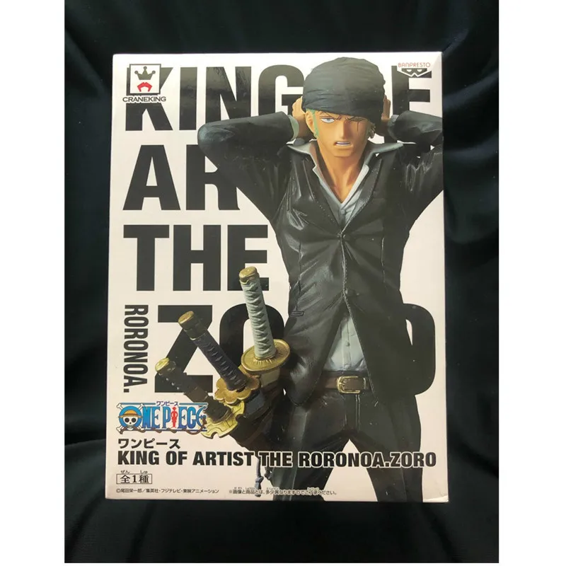 

8" One Piece Roronoa Zoro King Of Artist The Straw Hat Pirates Golden Cat Sticker Original PVC Action Figure Toy BOX 22CM Q380